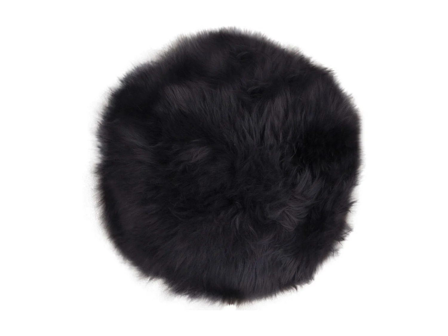 Pouf Lambskin, Noir, 35x35x5 cm, Seven Design