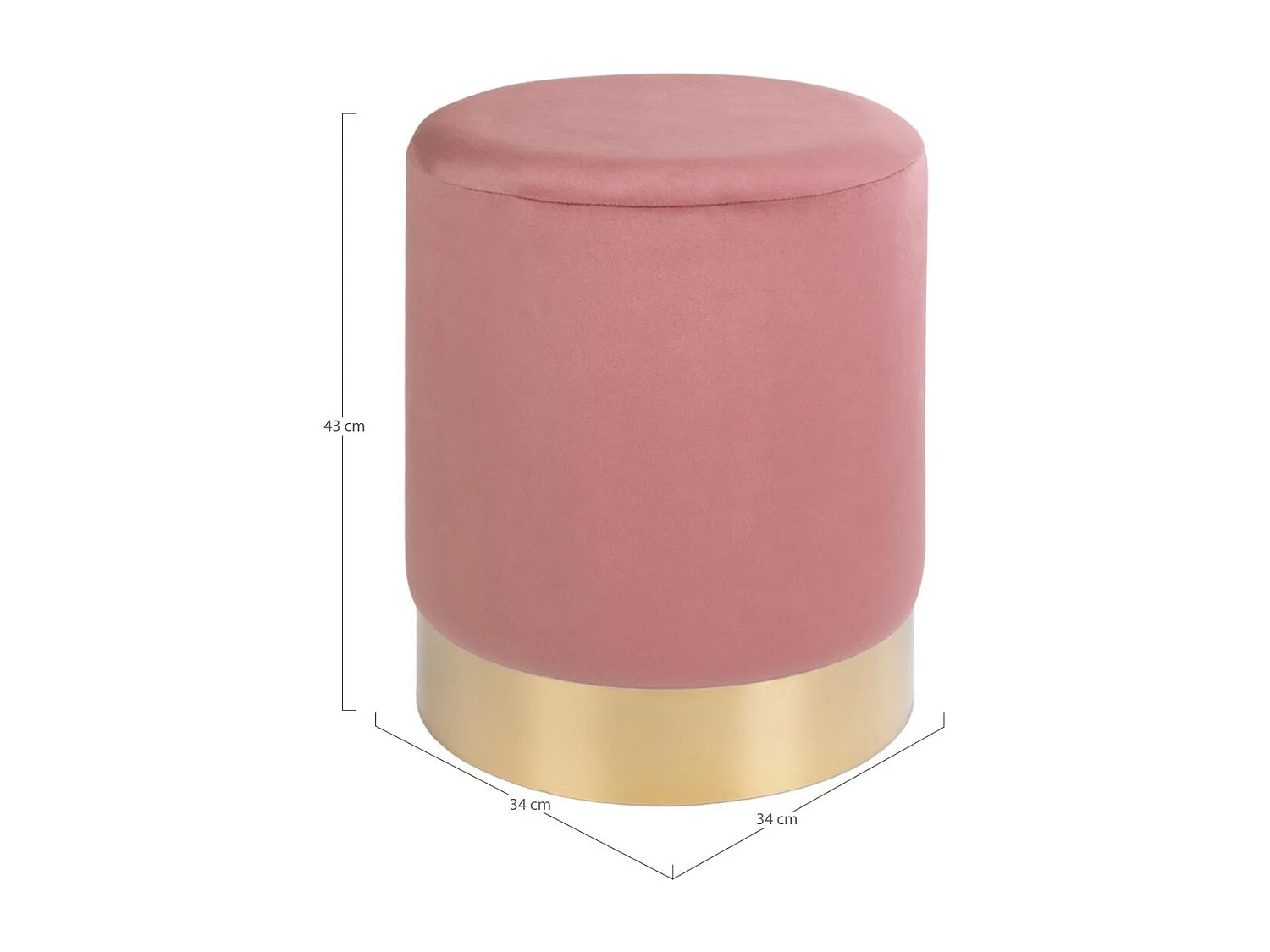 Poef Gamby, Roze, 34x34x43 cm, EPIKASA