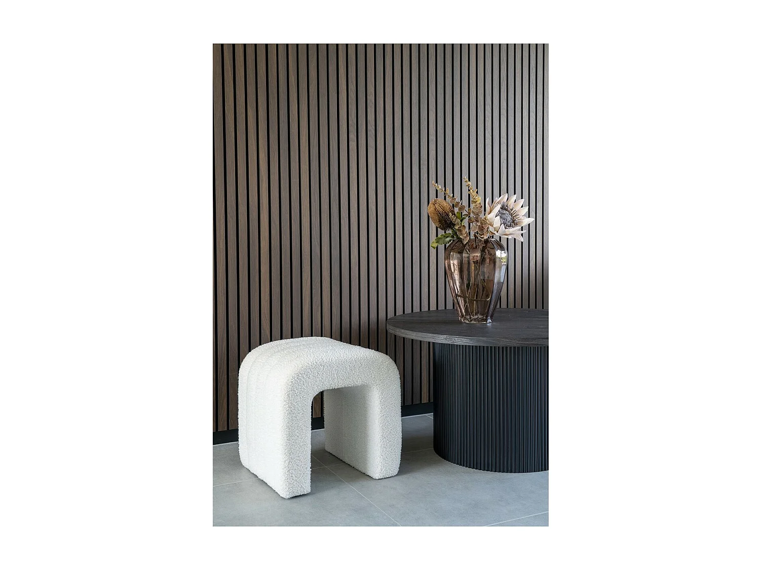 Pouf Colma, Blanc, 35x41x36,5 cm, Seven Design