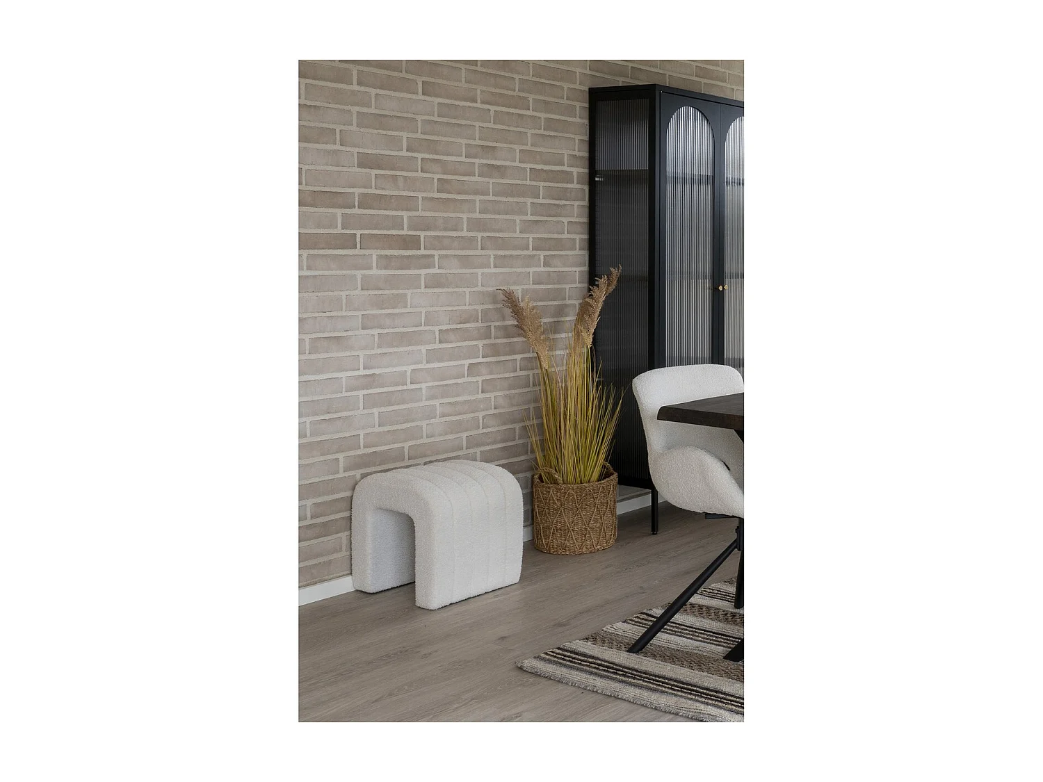 Pouf Colma, Blanc, 35x41x36,5 cm, Seven Design