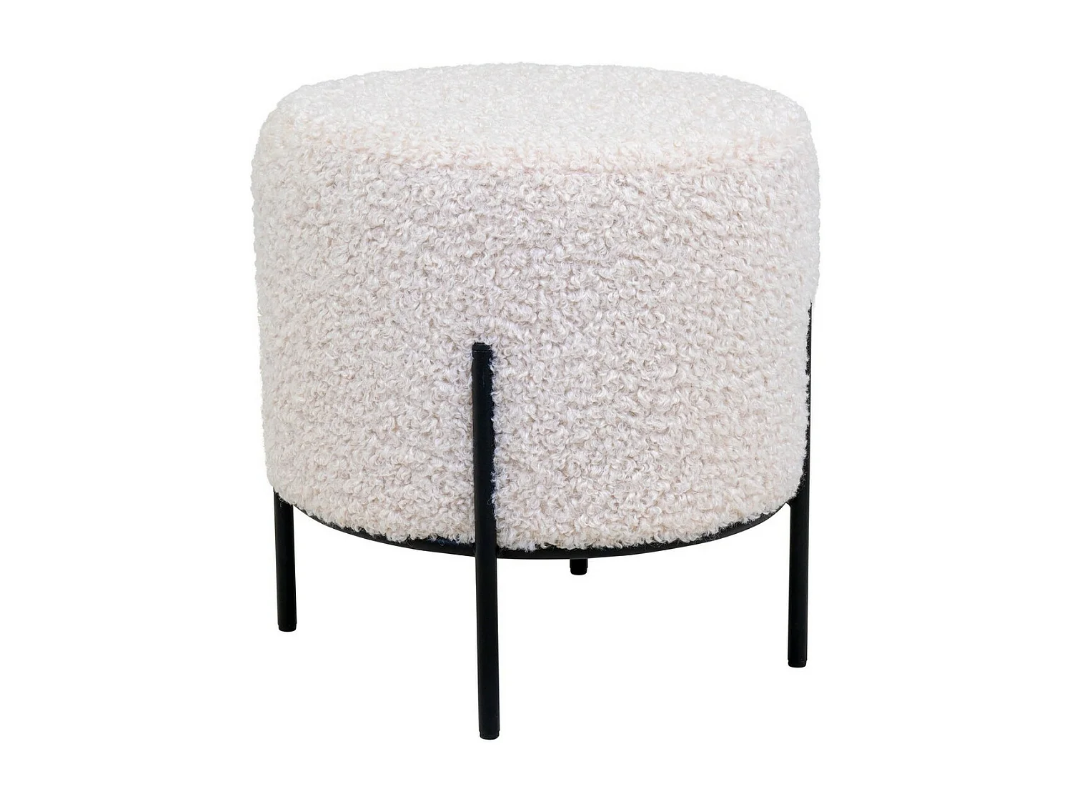 Pouf Alford, Blanc, 35,5x35,5x37 cm, Seven Design