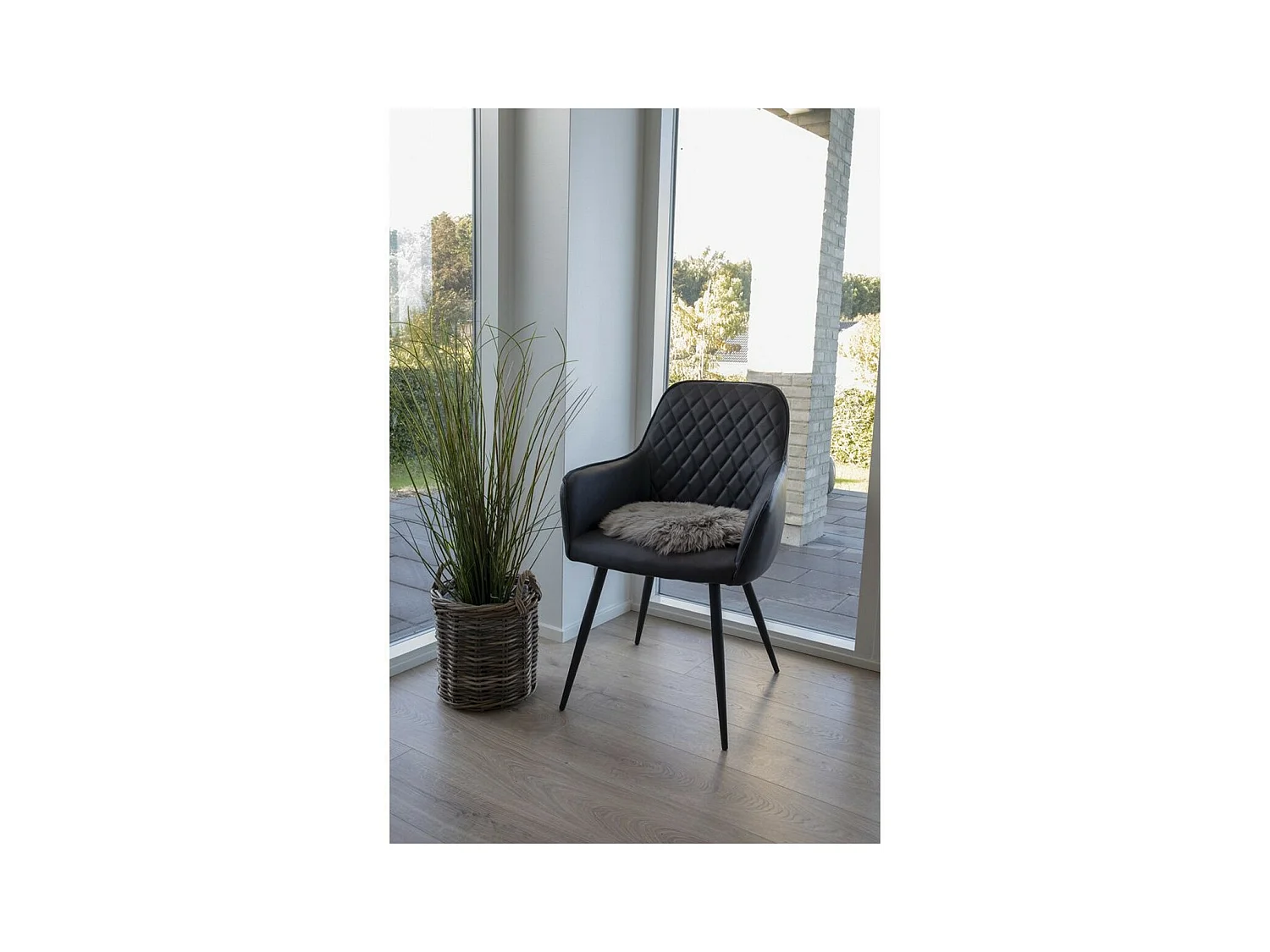 Poef Lambskin, Bruin, 35x35x5 cm, EPIKASA