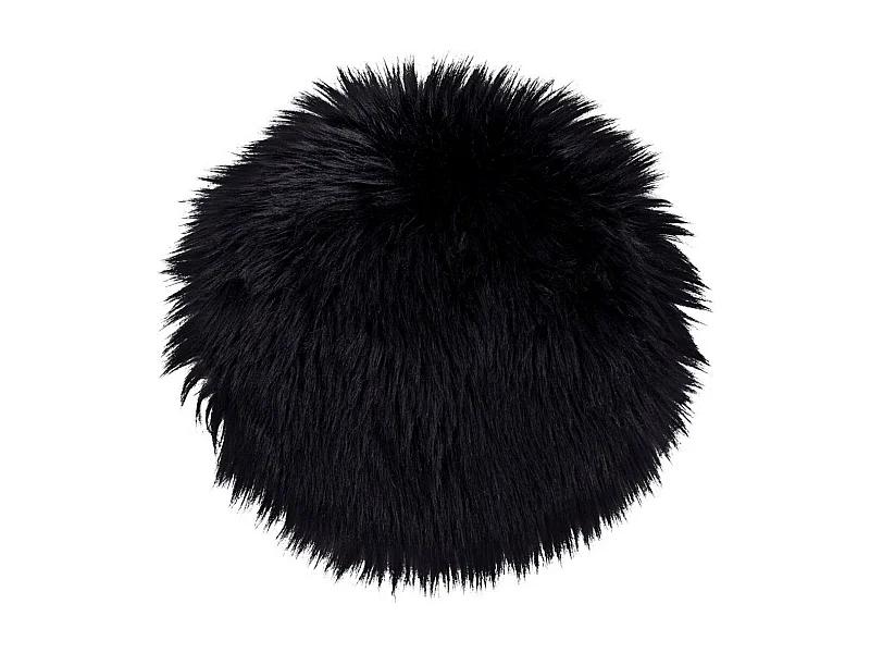 Poef Lambskin, Zwart, 35x35x6,5 cm, Epikasa