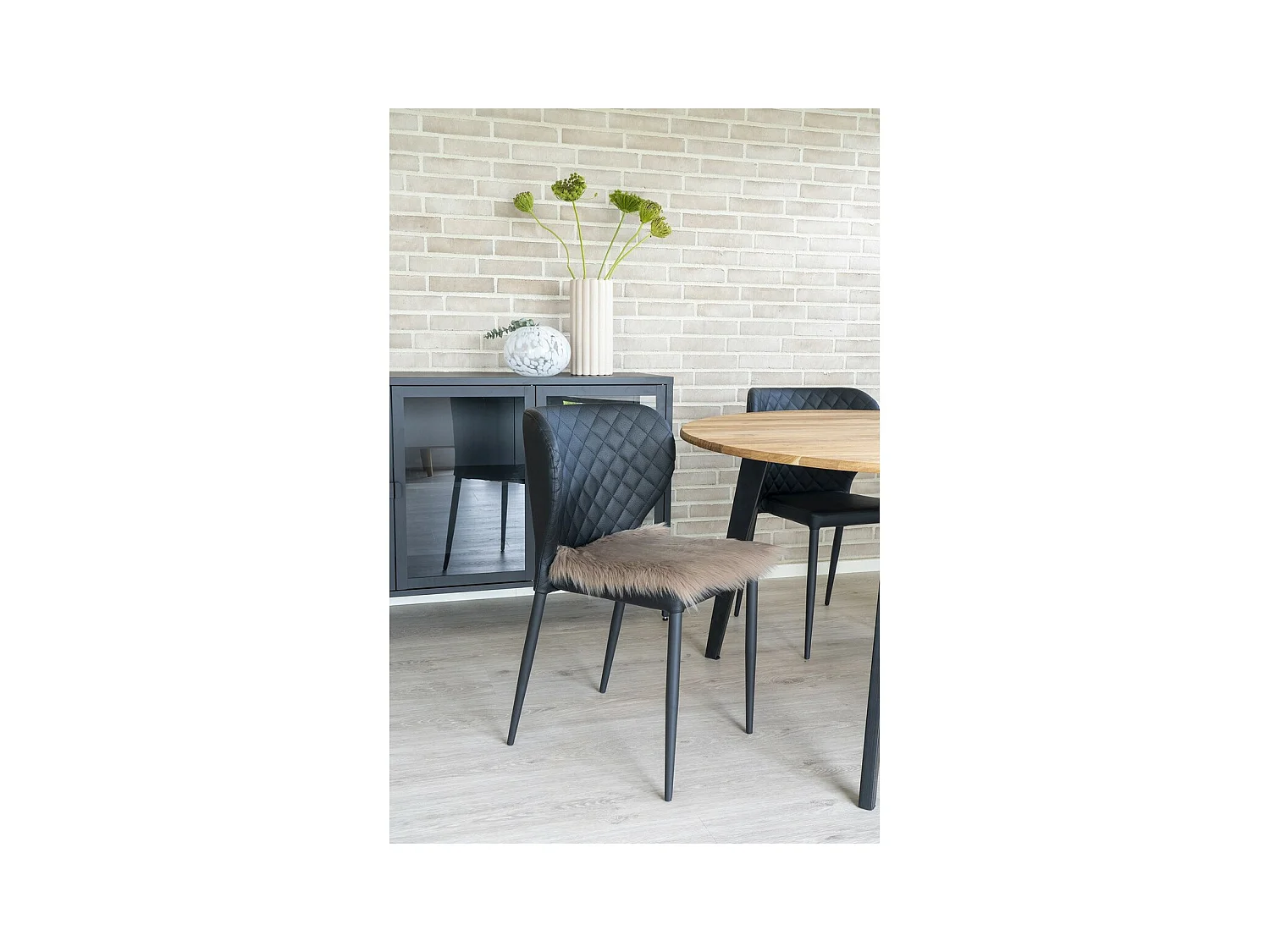 Poef Lambskin, Bruin, 40x40x6,5 cm, Epikasa