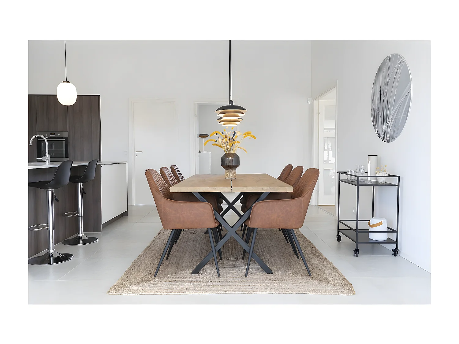 Lot de 2 Chaises Harbo, Marron, 65x57x87 cm, EPIKASA