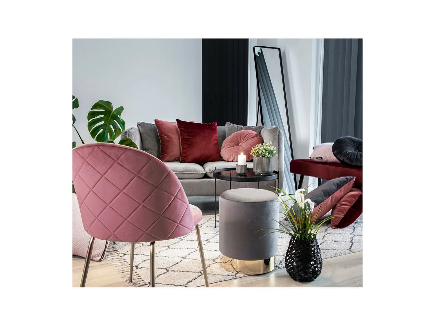 Set van 2 Stoelen Geneve, Roze, 52x51x78 cm, EPIKASA