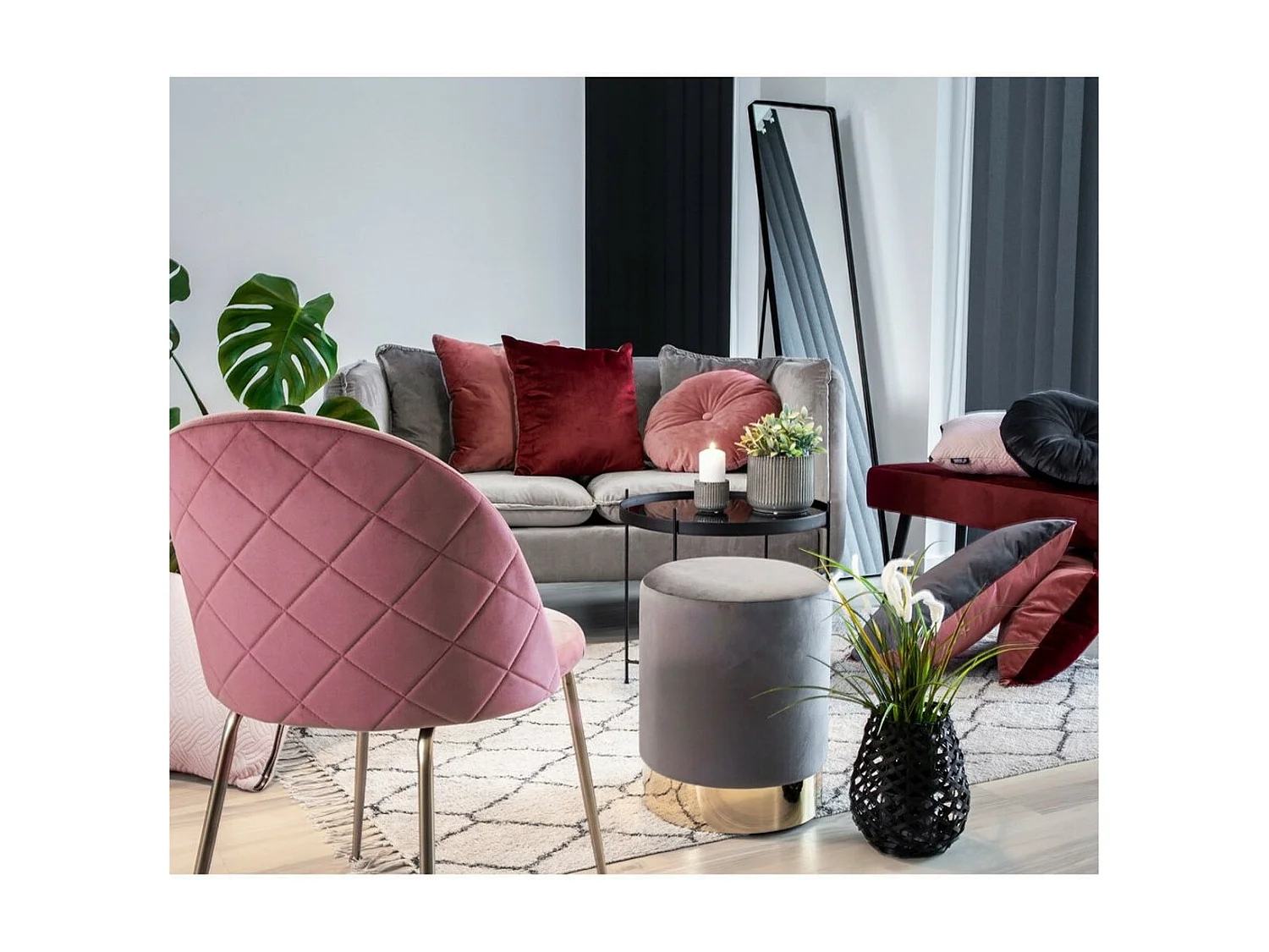 Set van 2 Stoelen Geneve, Roze, 52x51x78 cm, Seven Design