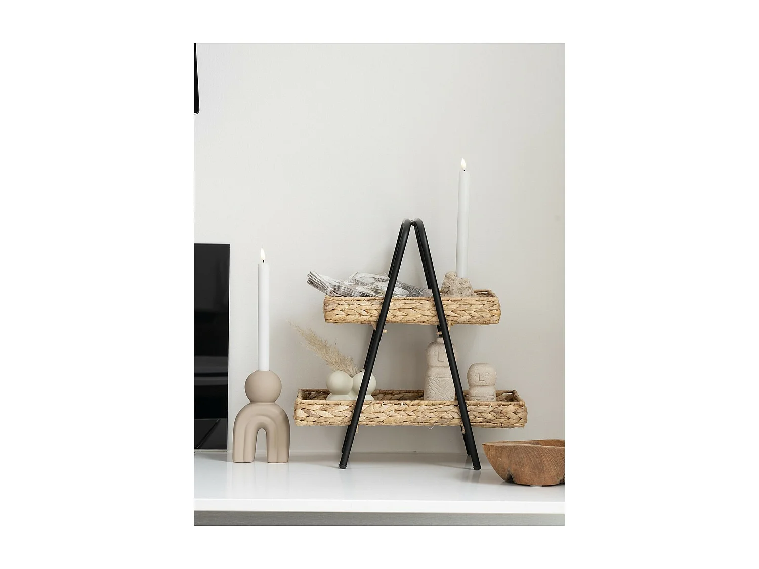 Plateau Alfaro, Marron, 23x42x43,5 cm, Seven Design