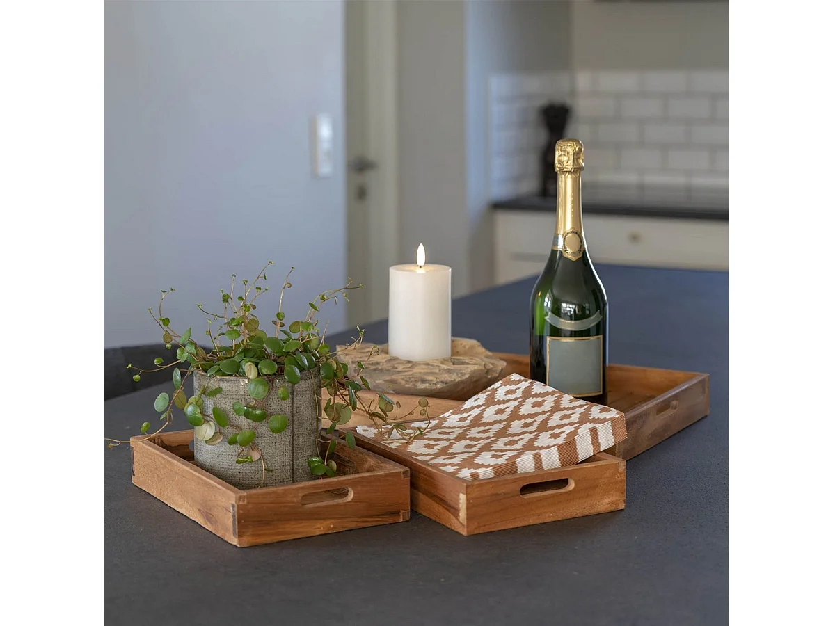 Dienblad Vuurtoren, Bruin, 39x29x5 cm, EPIKASA