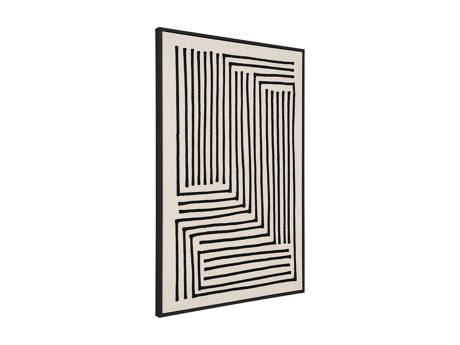 Afdrukken op Canvas met Lijst Lipari, Zwart, 3x60x90 cm, Seven Design