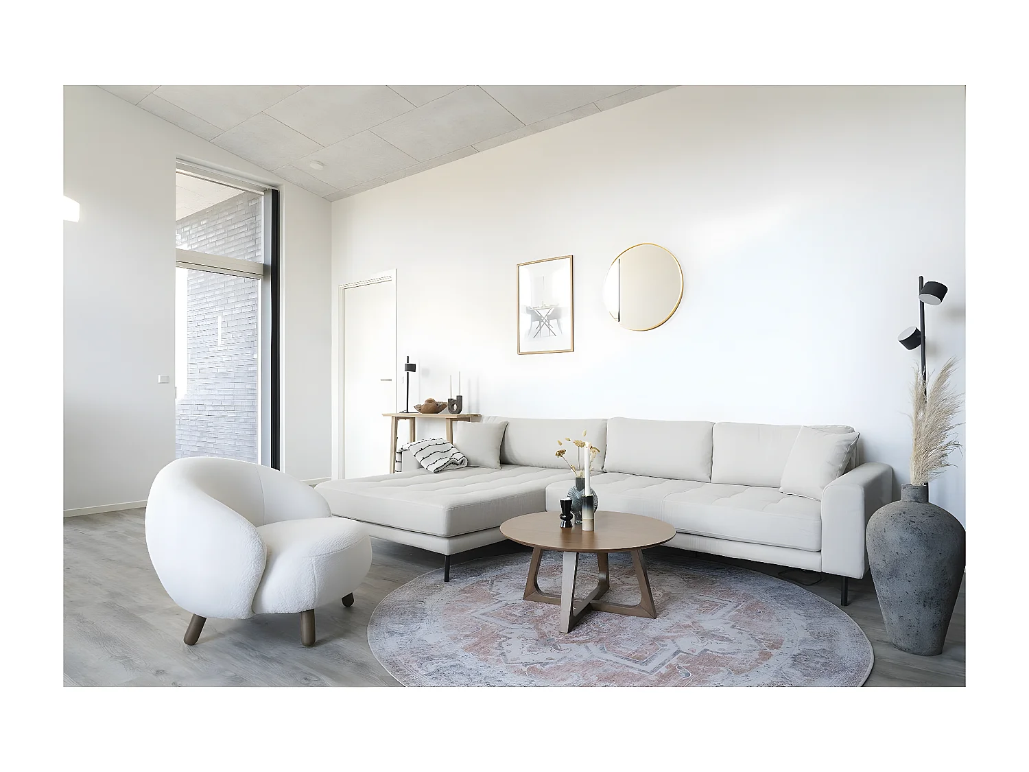 Rond Tapijt Havana, Oranje, 200x200x1 cm, EPIKASA