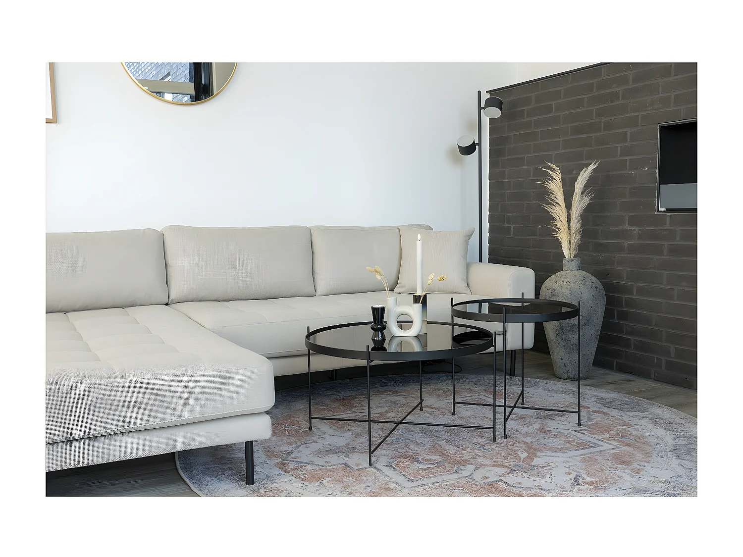 Rond Tapijt Havana, Oranje, 200x200x1 cm, EPIKASA