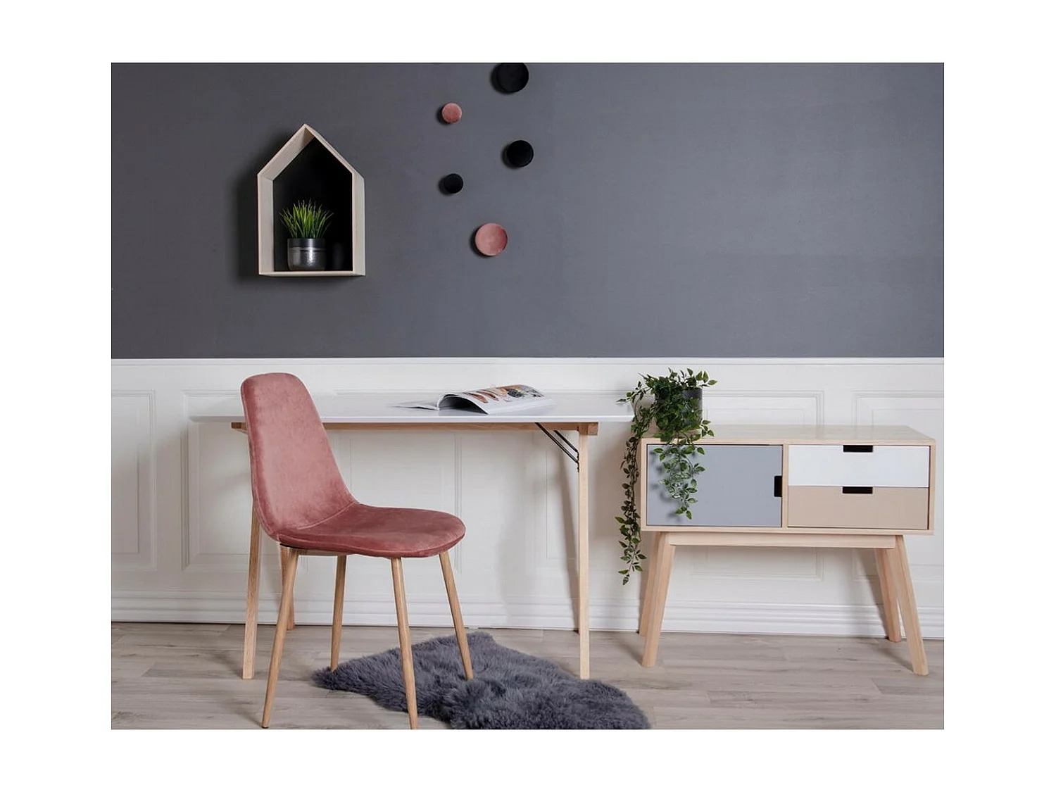 Asymetryczny Dywan Skóra jagnięca, Szary, 85x50x5 cm, EPIKASA