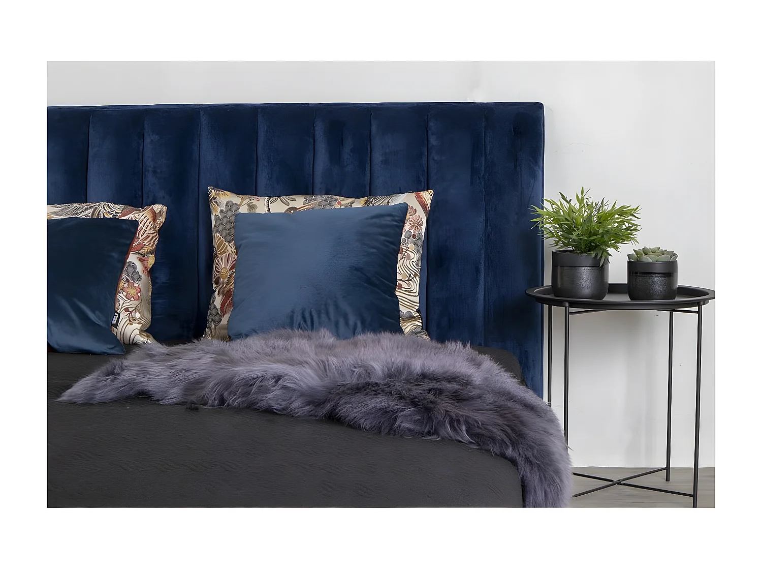 Tapis de Salon Asymétrique Lambskin, Gris, 85x50x5 cm, Seven Design