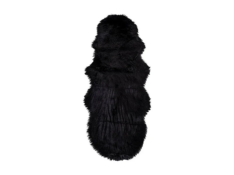 Asymetryczny Dywan Skóra jagnięca, Czarny, 180x60x6,5 cm, Epikasa