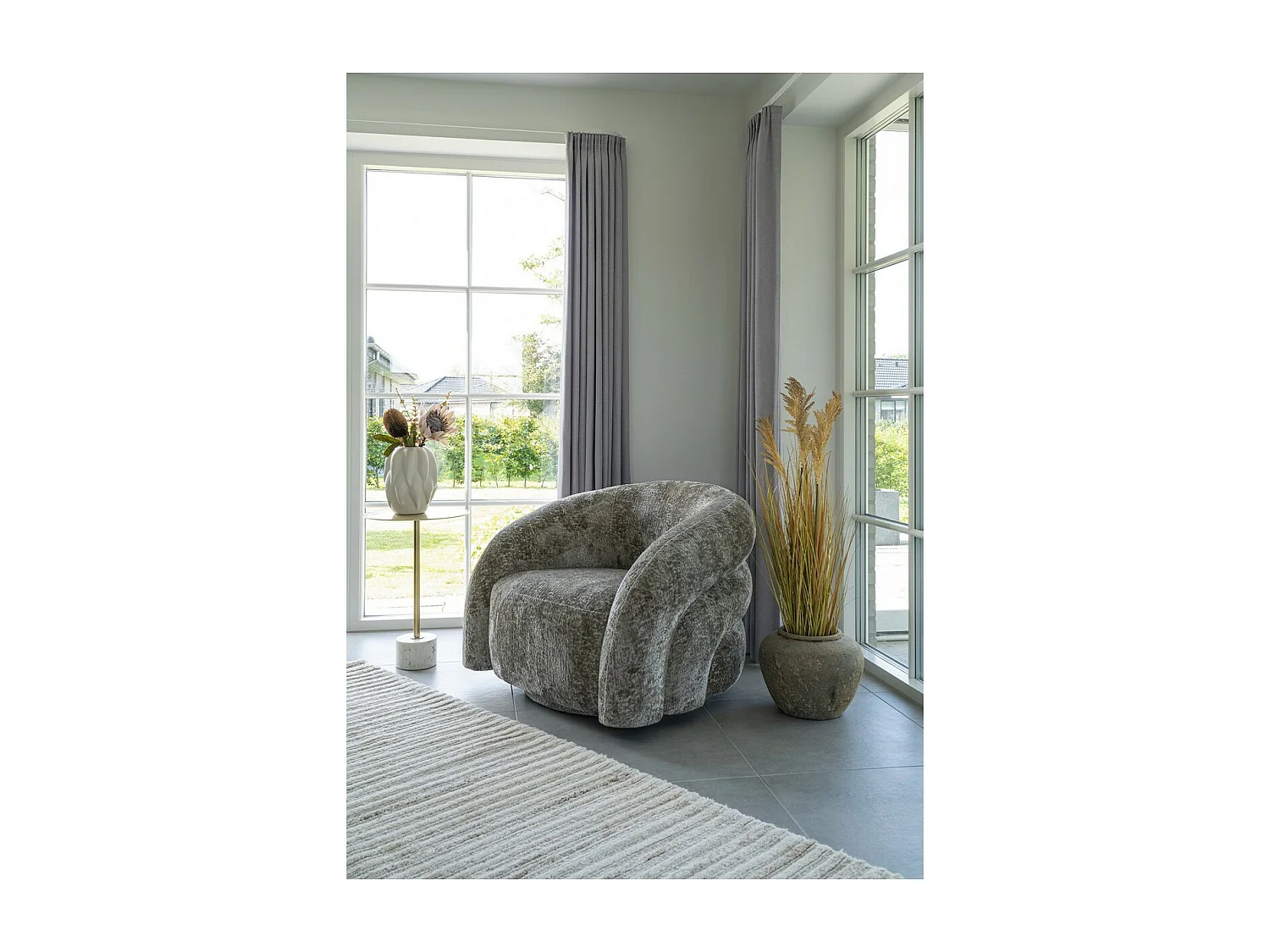 Tapis de Salon Rectangulaire Mango, Beige, 230x160x1 cm, EPIKASA