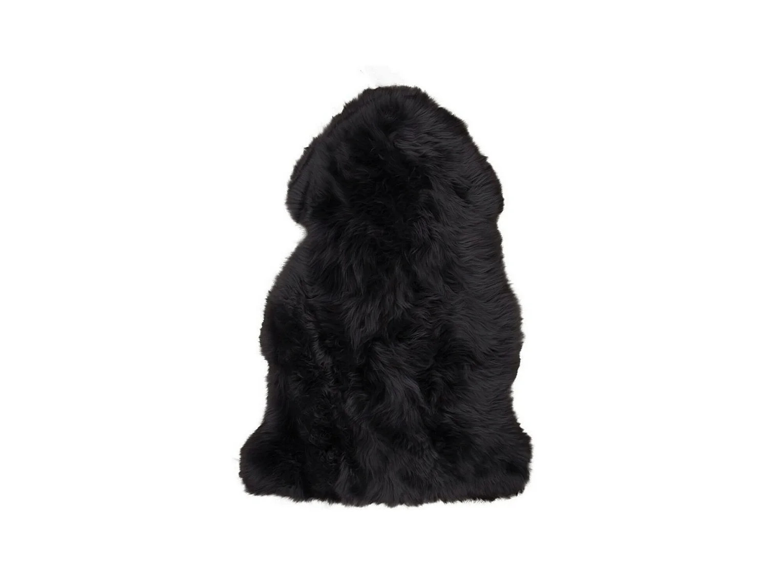 Tapis de Salon Asymétrique Lambskin, Noir, 85x50x5 cm, EPIKASA