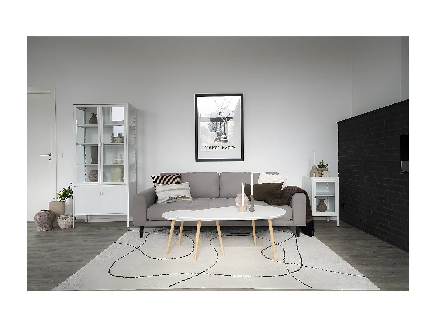 Tapis de Salon Rectangulaire Tampa, Blanc, 230x160x1 cm, EPIKASA