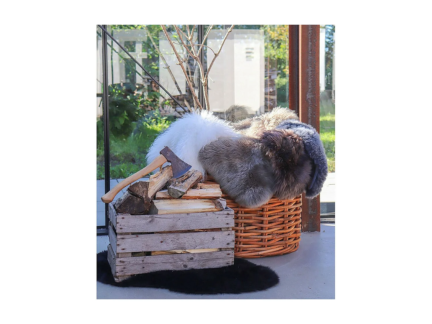 Asymmetrisch Tapijt Lambskin, Bruin, 85x50x5 cm, EPIKASA