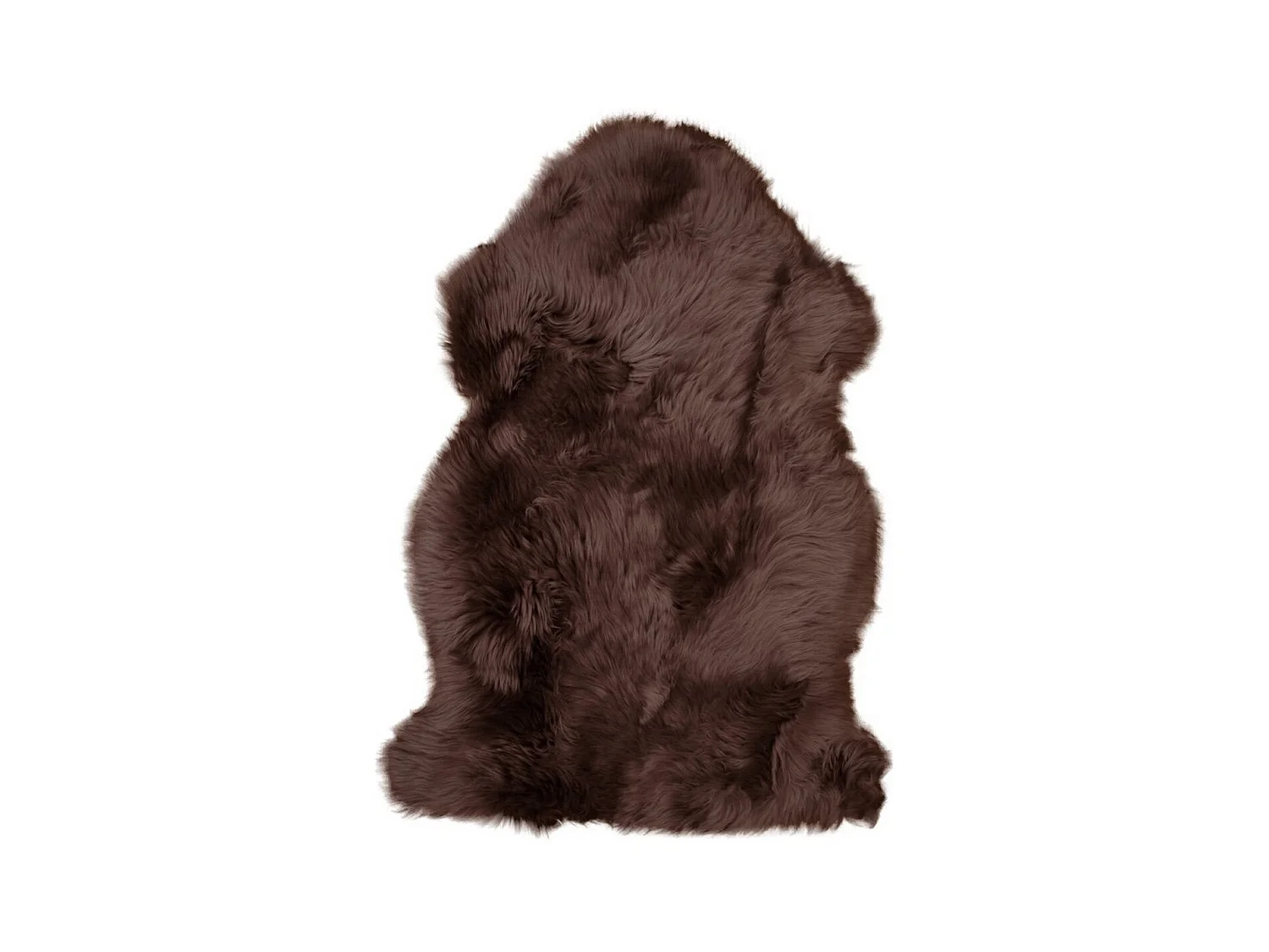 Tapis de Salon Asymétrique Lambskin, Marron, 85x50x5 cm, EPIKASA