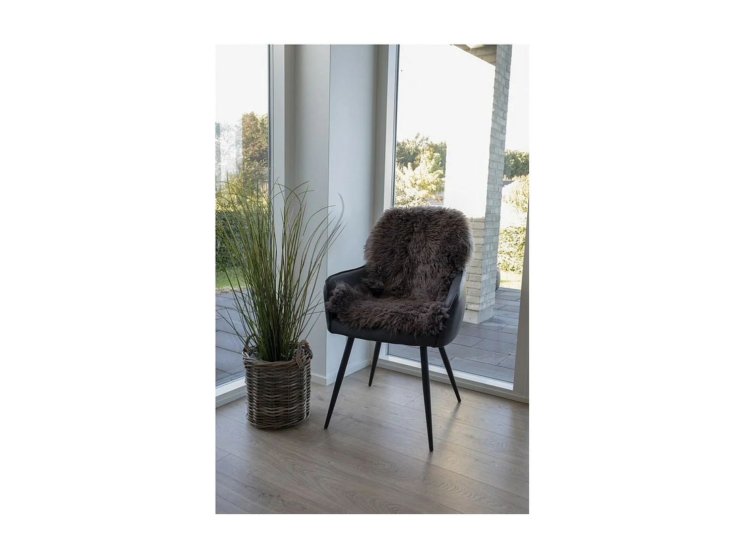 Tapis de Salon Asymétrique Lambskin 2, Marron, 85x50x5 cm, Seven Design