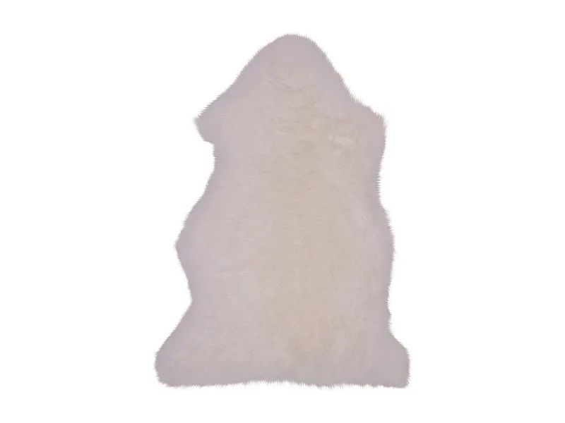 Asymetryczny Dywan Skóra jagnięca, Biały, 85x50x5 cm, EPIKASA