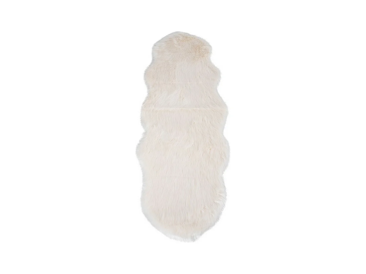 Tapis de Salon Asymétrique Lambskin, Blanc, 180x60x6,5 cm, Epikasa