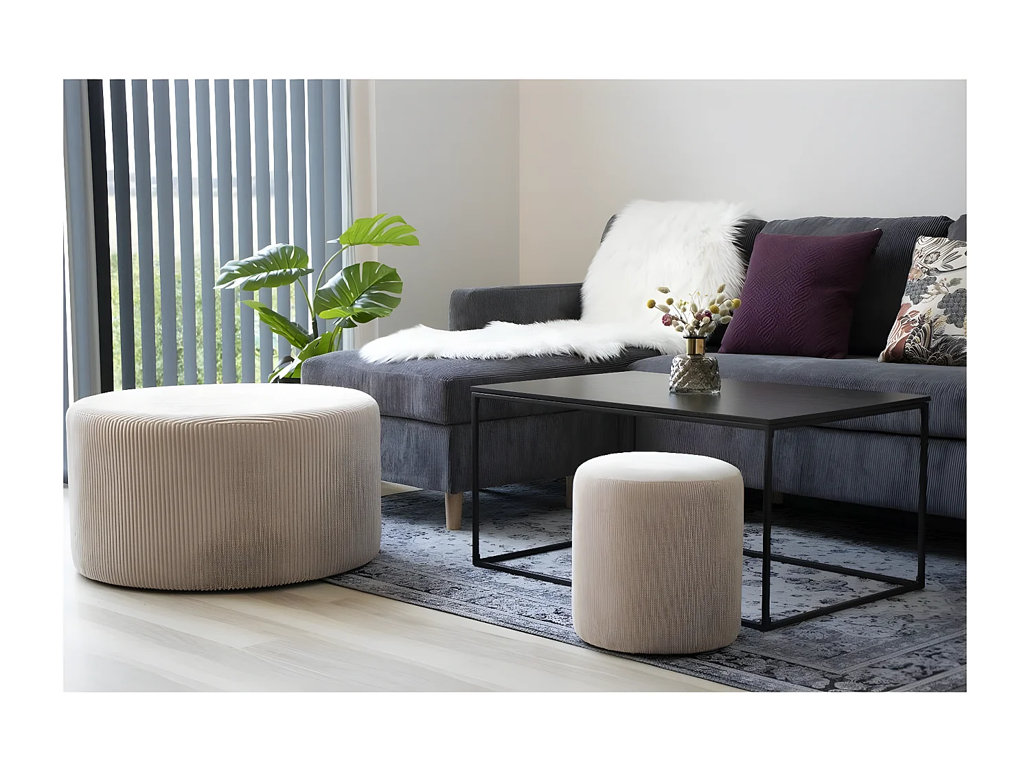 Asymmetrisch Tapijt Lambskin, Wit, 180x60x6,5 cm, Epikasa