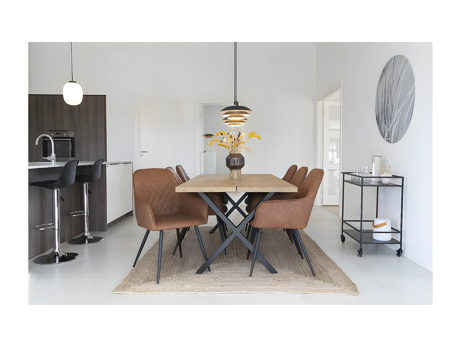 Tapis de Salon Rectangulaire Bombay, Marron, 240x180x1 cm, EPIKASA