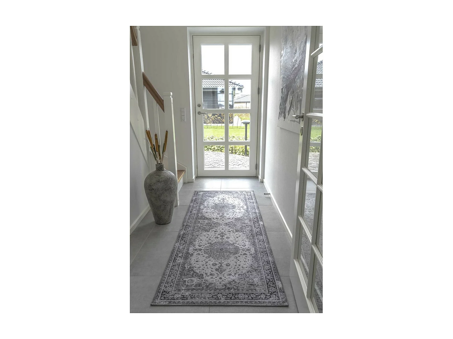 Tapis de Salon Rectangulaire Havana, Gris, 200x80x1 cm, EPIKASA