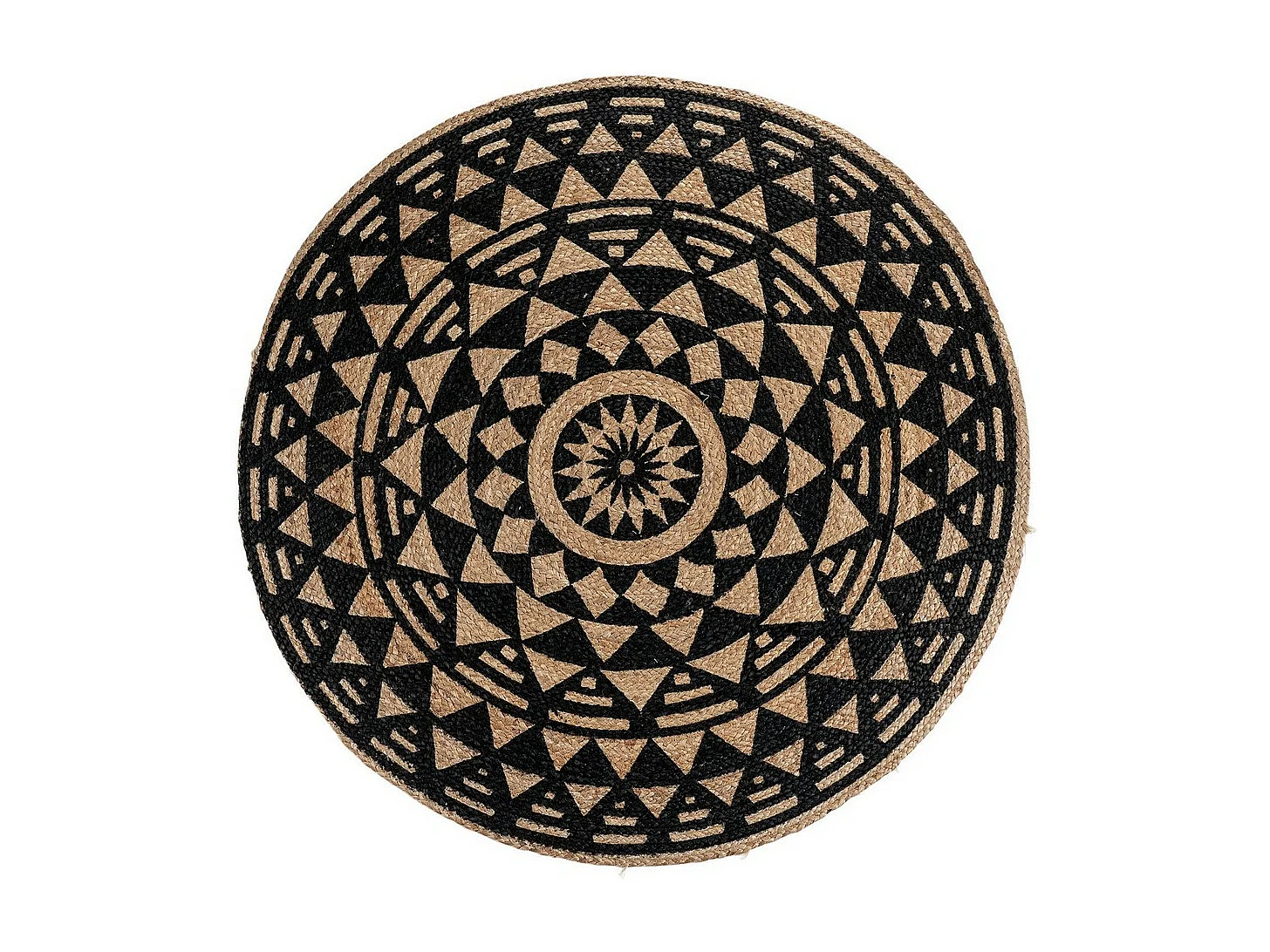 Rond Tapijt Bombay, Zwart, 120x120x1 cm, EPIKASA