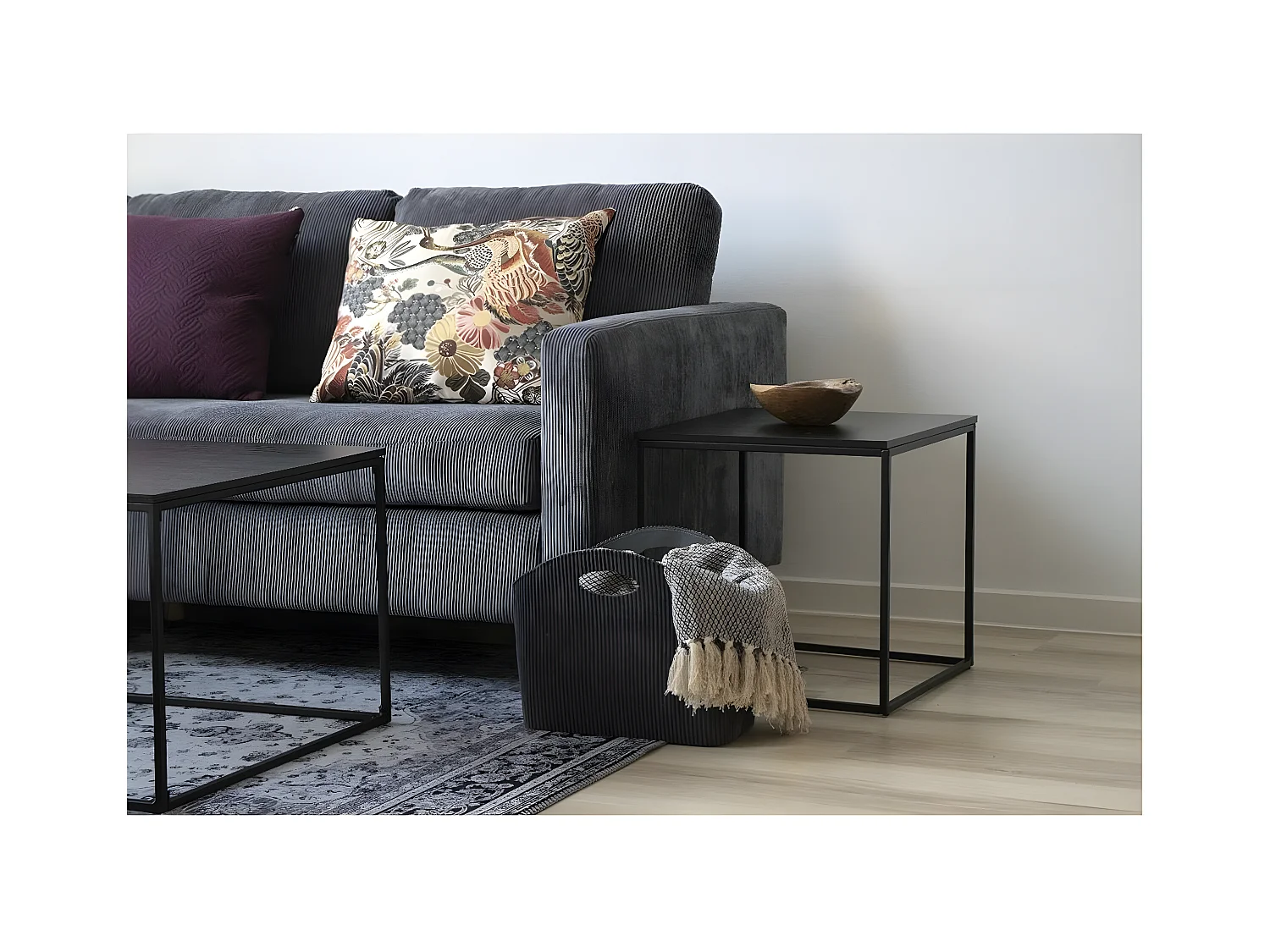 Tapis de Salon Rectangulaire Havana, Gris, 230x160x1 cm, EPIKASA