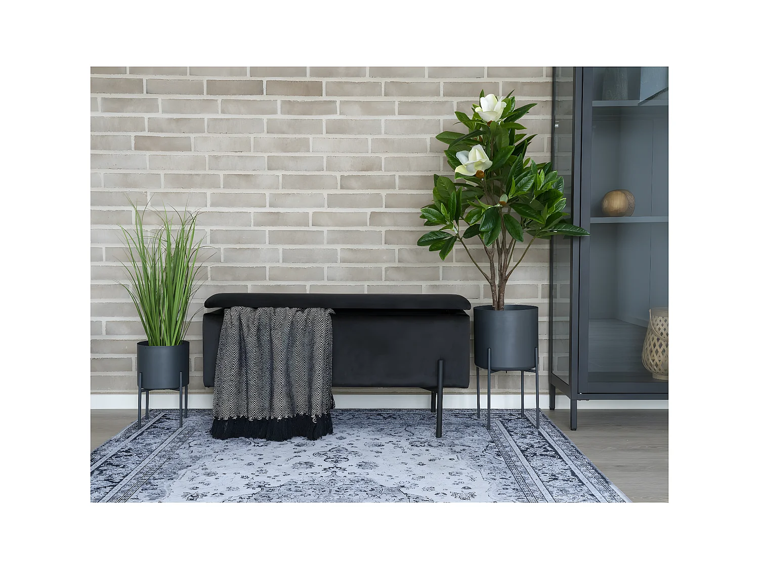 Tapis de Salon Rectangulaire Havana, Gris, 230x160x1 cm, EPIKASA