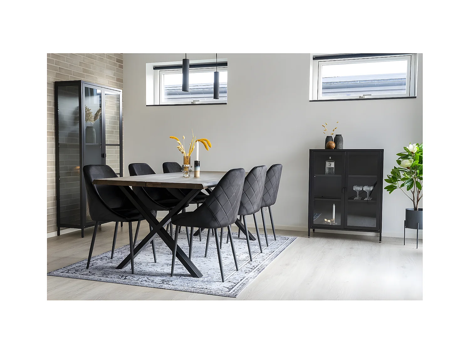 Tapis de Salon Rectangulaire Havana, Gris, 230x160x1 cm, EPIKASA