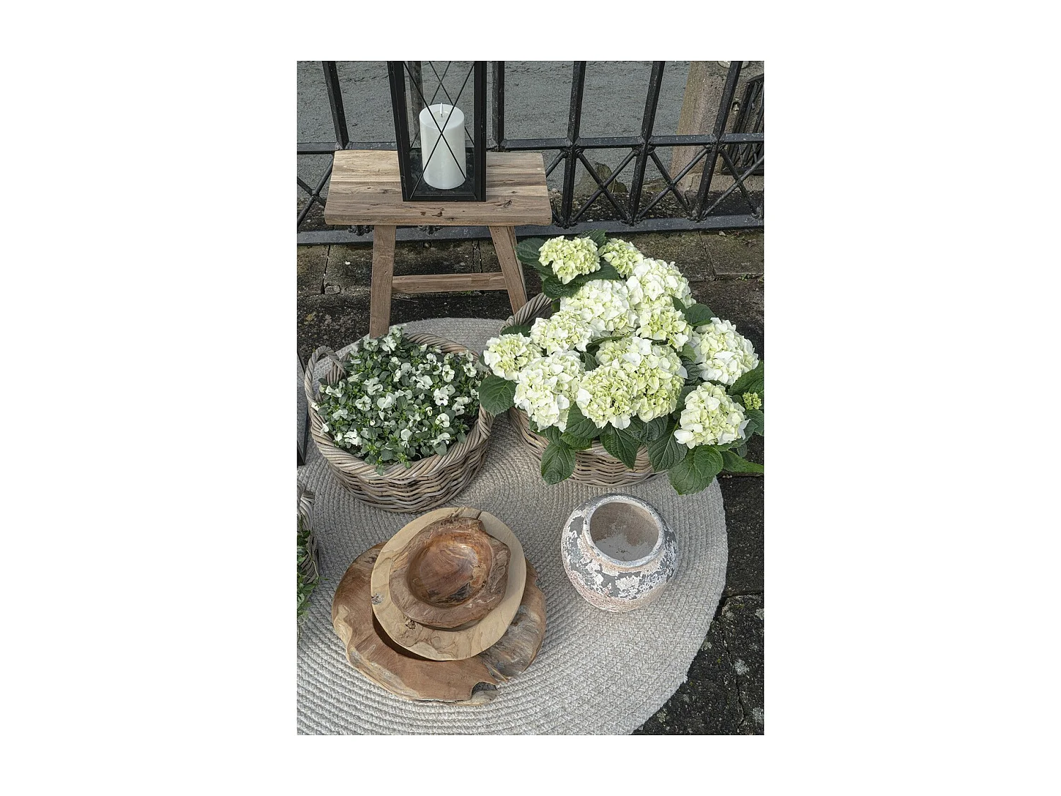 Rond Tapijt Menorca, Beige, 120x120x1 cm, EPIKASA