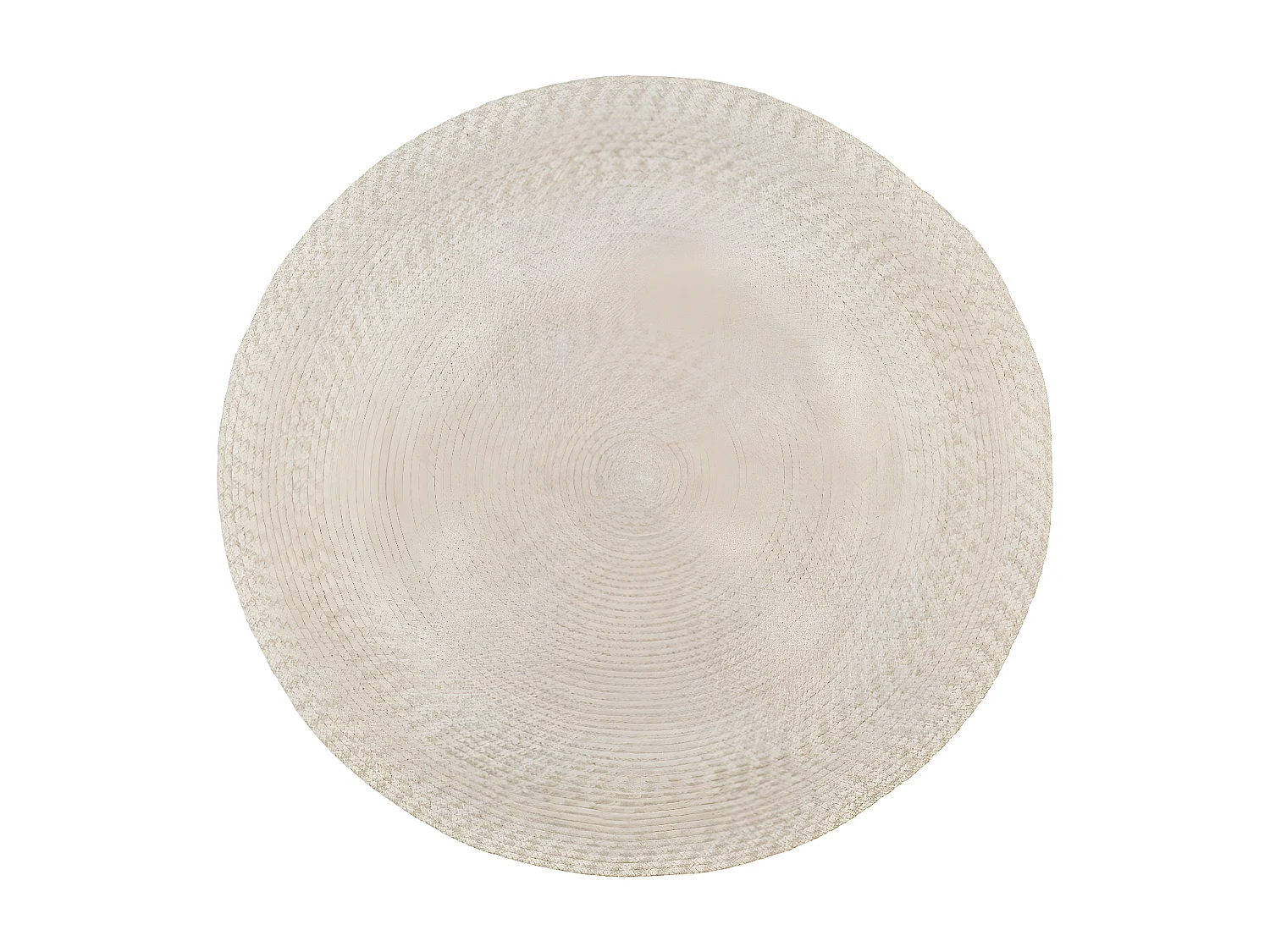 Tapis de Salon Rond Menorca, Beige, 120x120x1 cm, Seven Design