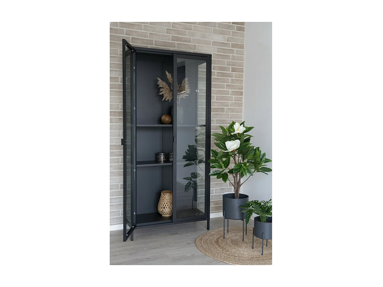 Tapis de Salon Rond Bombay, Marron, 90x90x1 cm, Seven Design