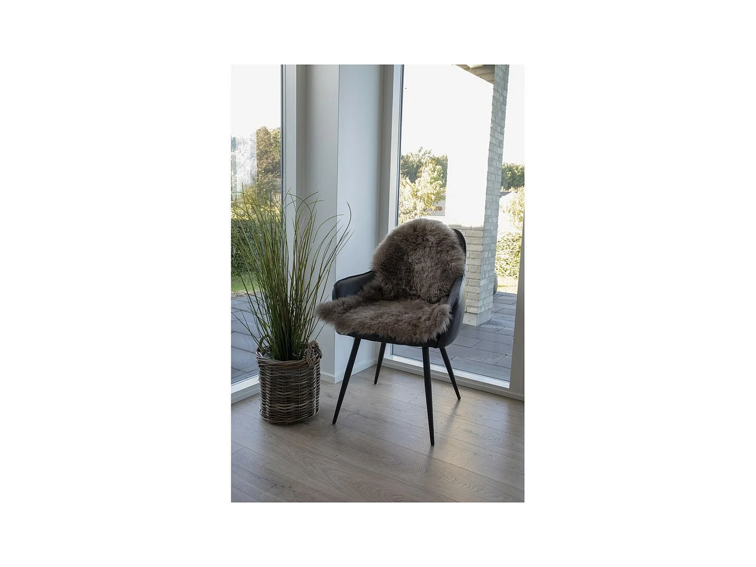 Asymetryczny Dywan Skóra jagnięca, Brązowy, 85x50x5 cm, EPIKASA