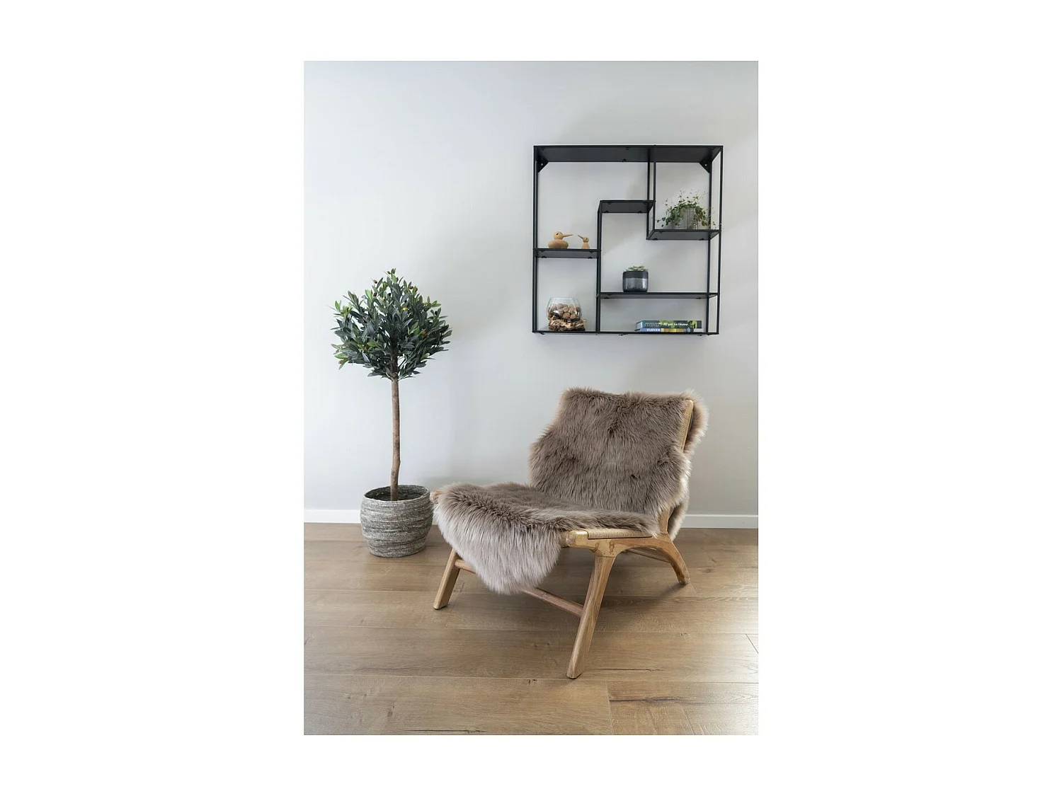 Tappeto Asimmetrico Lambskin, Marrone, 180x60x6,5 cm, Epikasa