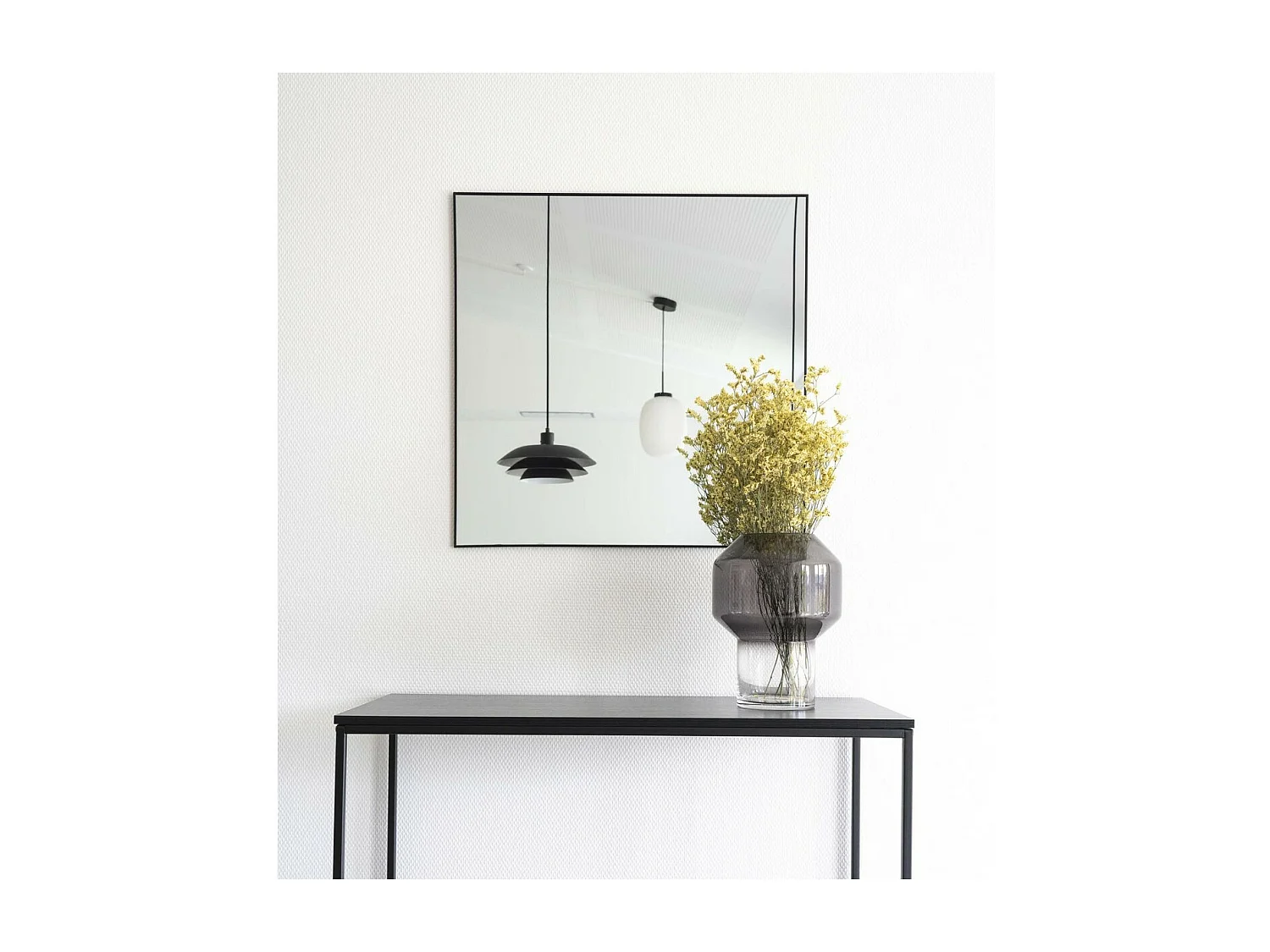 Ingelijste Spiegel Jersey, Zilver, 60x60x0,5 cm, EPIKASA