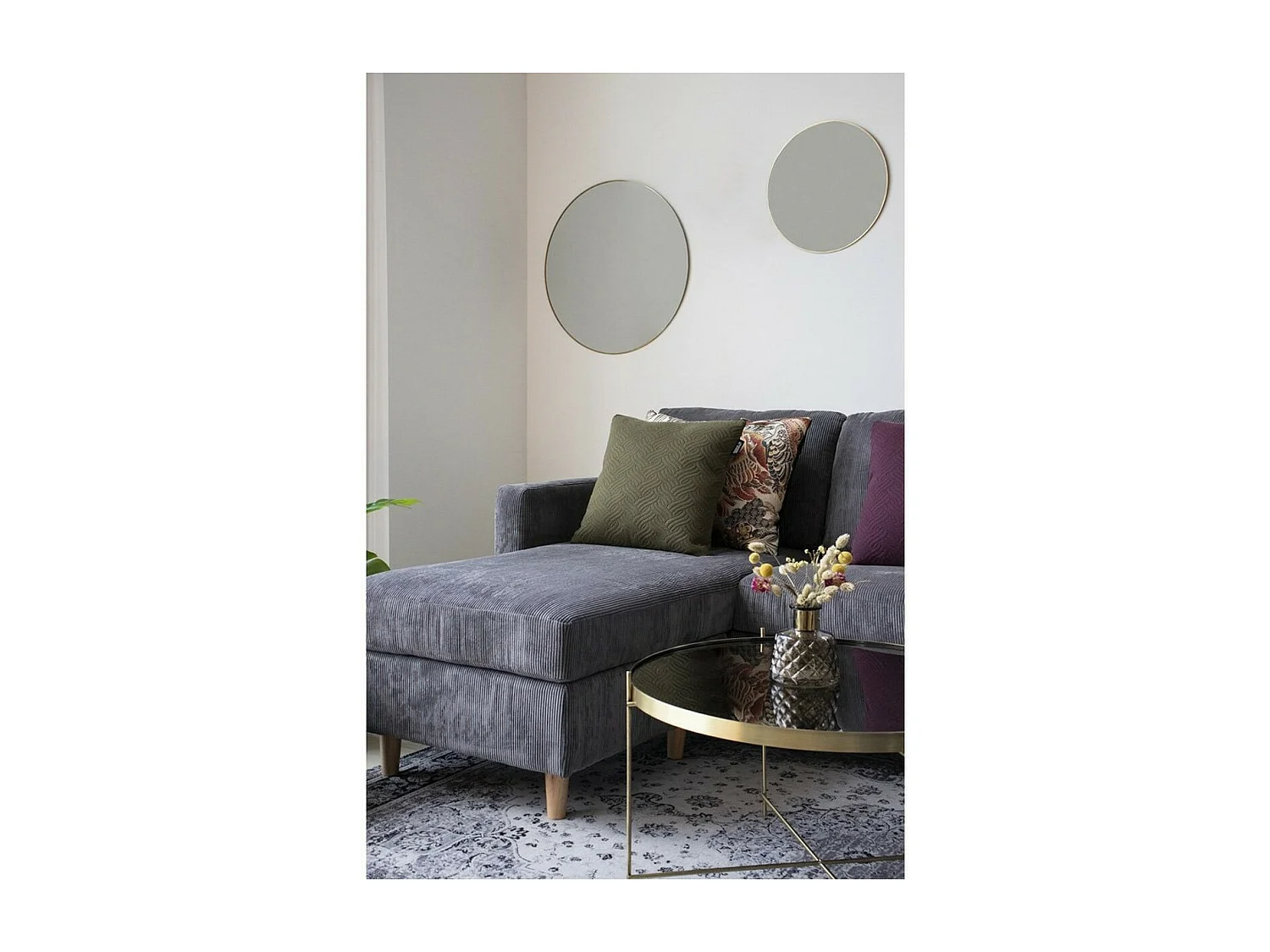 Ingelijste Spiegel Jersey 4, Zilver, 40x40x0,5 cm, Seven Design