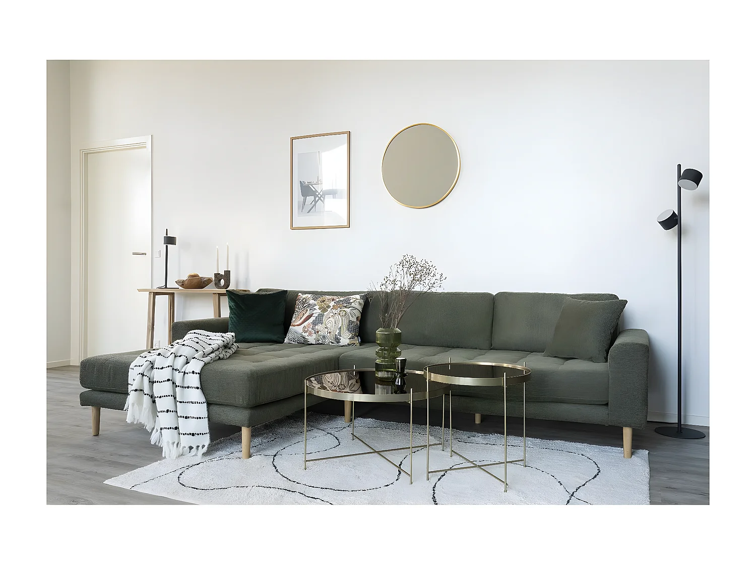 Ingelijste Spiegel Madrid 5, Zilver, 3x60x60 cm, Seven Design