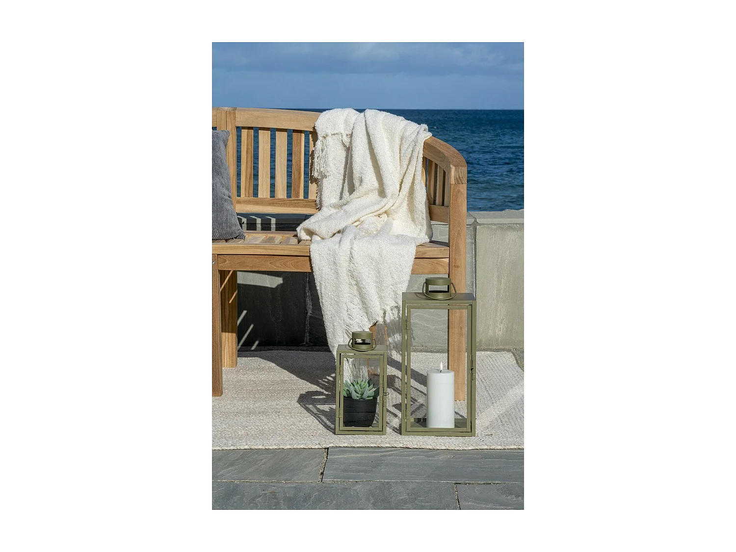 Lanternă Corfu, Zilver, 19,5x19,5x40 cm, EPIKASA