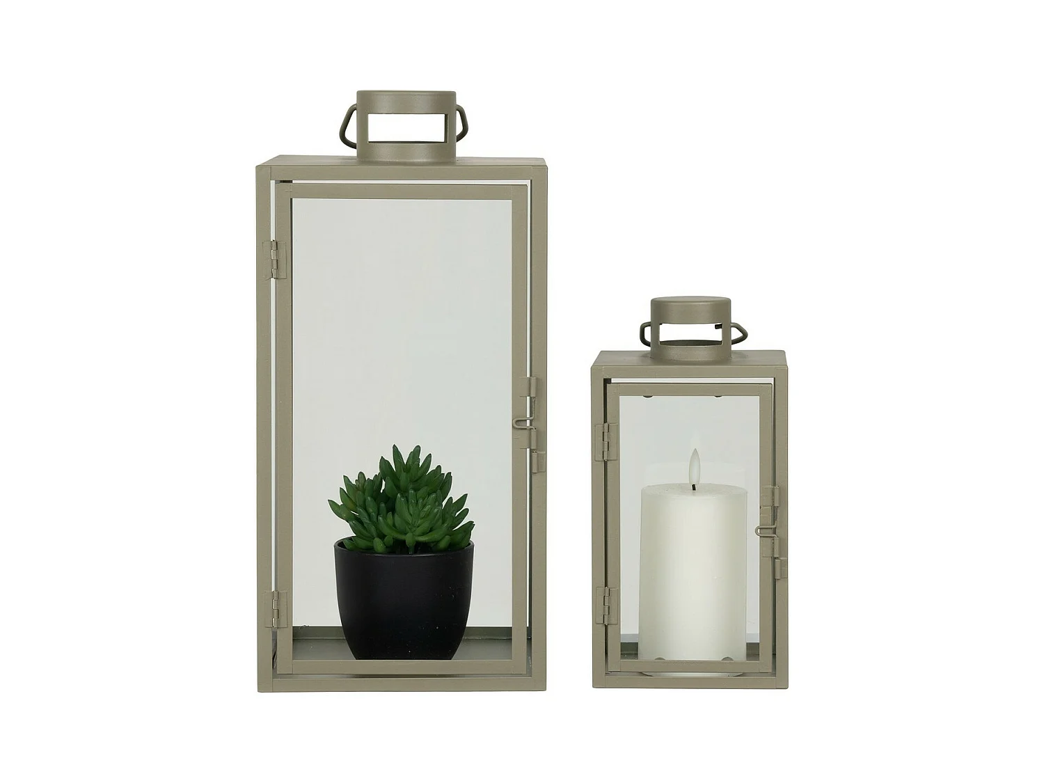 Latarnia Korfu, Srebrny, 19,5x19,5x40 cm, EPIKASA