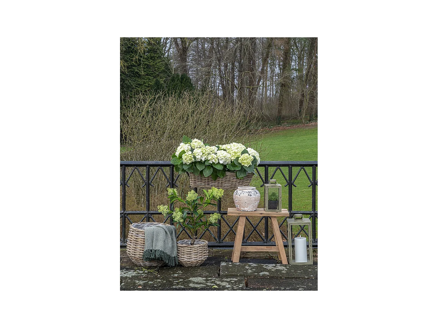 Latarnia Korfu, Srebrny, 19,5x19,5x40 cm, EPIKASA