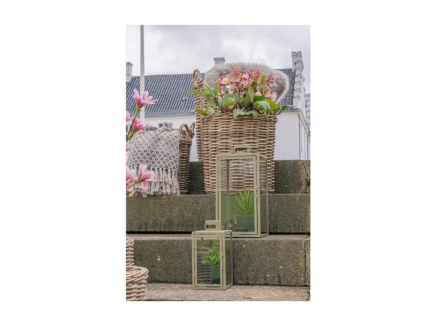 Lanterne Décorative d'Extérieur  Corfu, Argent, 19,5x19,5x40 cm, Seven Design