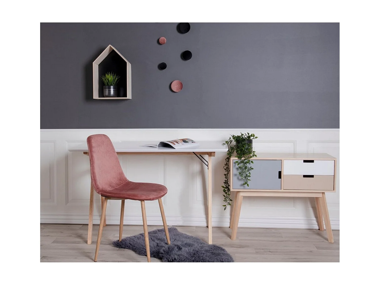 Bureau Moderne Vojens, Blanc, 60x120x75 cm, Seven Design