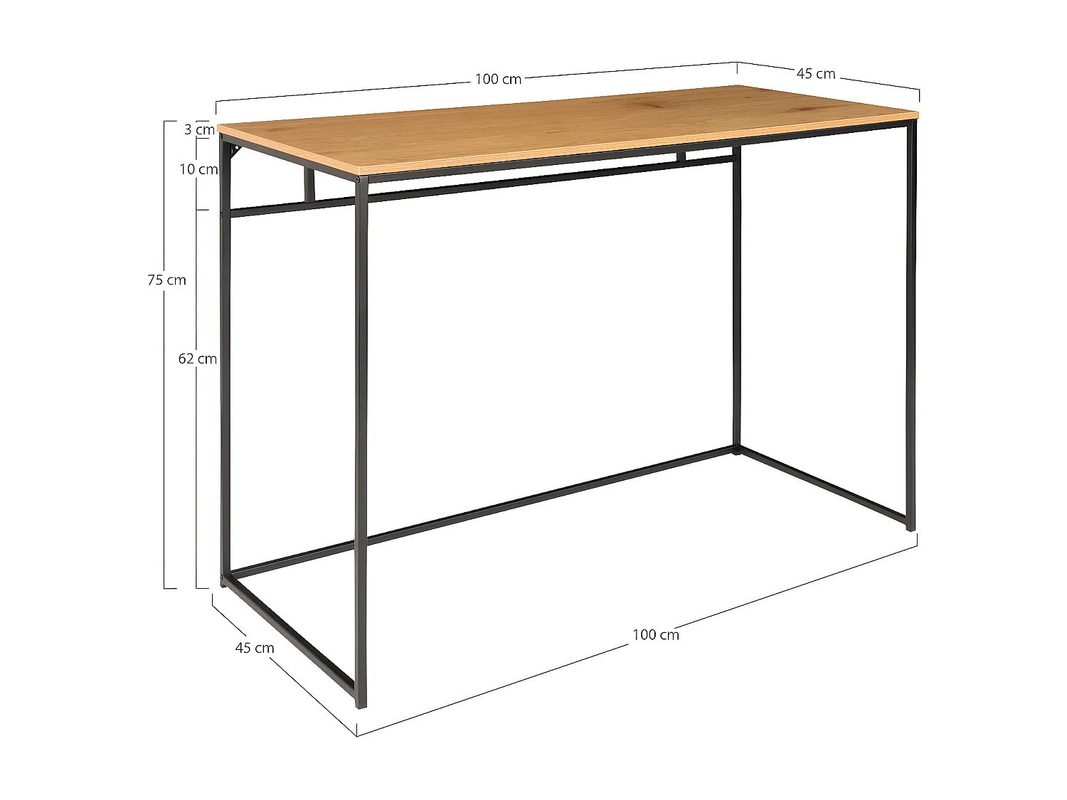 Bureau Vita, Bruin, 45x100x75 cm, EPIKASA