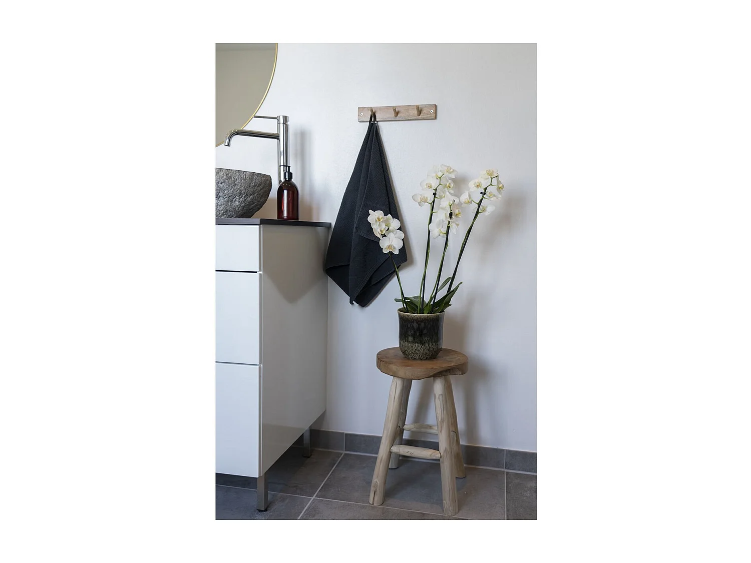 Tabouret Bas Badia, Marron, 30x30x45 cm, Seven Design