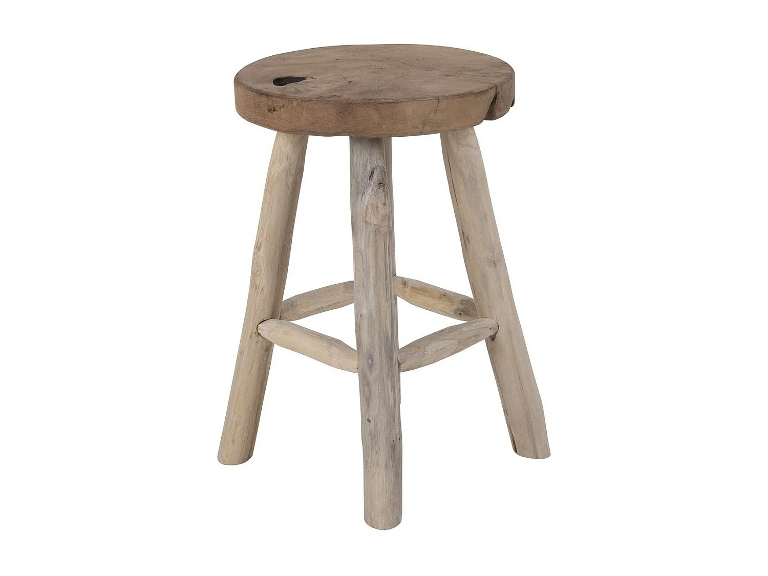 Tabouret Bas Badia, Marron, 30x30x45 cm, Seven Design
